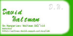david waltman business card